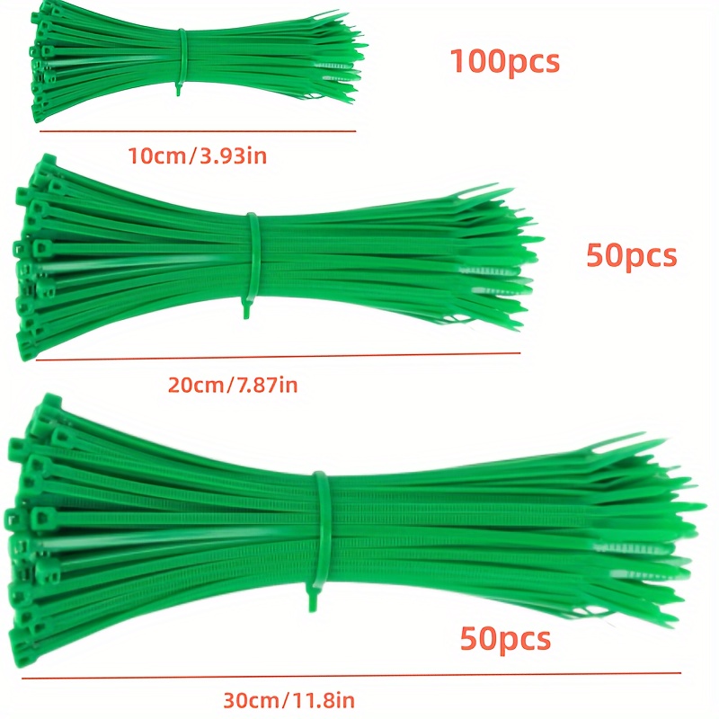 

Nylon Cable Ties 50pcs/100pcs, Self-locking Zip Ties For Home And Office Use, Durable Plastic Wire Straps - Green