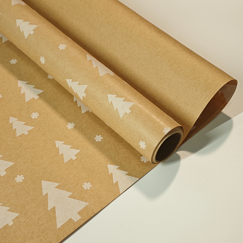 

Vintage Christmas Tree Kraft Wrapping Paper Roll, 17" X 118", Gifts, Decorations & Crafts - Ideal For Birthdays, Graduations & Bouquets Holiday Cards, Best For Christmas