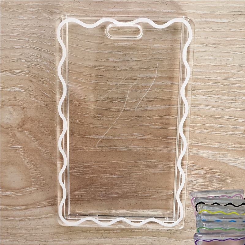 TEMU 2D transparente Kartenhalter-Schutzhülle mit Schlüsselanhänger. Schlüsselwerkzeug-Hängeclip-Kartenhalter für Ausweise, Bankkarten