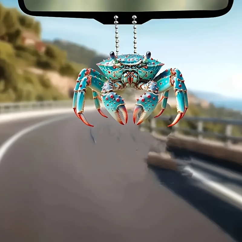 

Acrylic Crab Hanging Ornament For Rearview Mirror, Keychain And Home Decor - Durable Personality Pendant Decoration