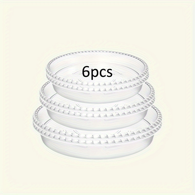 Image of 6 Pack Plant Trays ("/ 5.91"/ 6.69"/ 7.48") Clear Plant Trays Flower Pot Trays Great For Indoor And Outdoor Plants