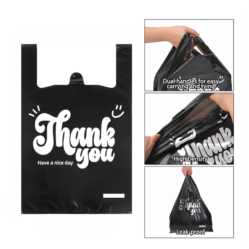 Image of 52pcs Thank You, Reusable And Disposable Grocery Bags, Suitable For Business Small, Groceries, Shopping
