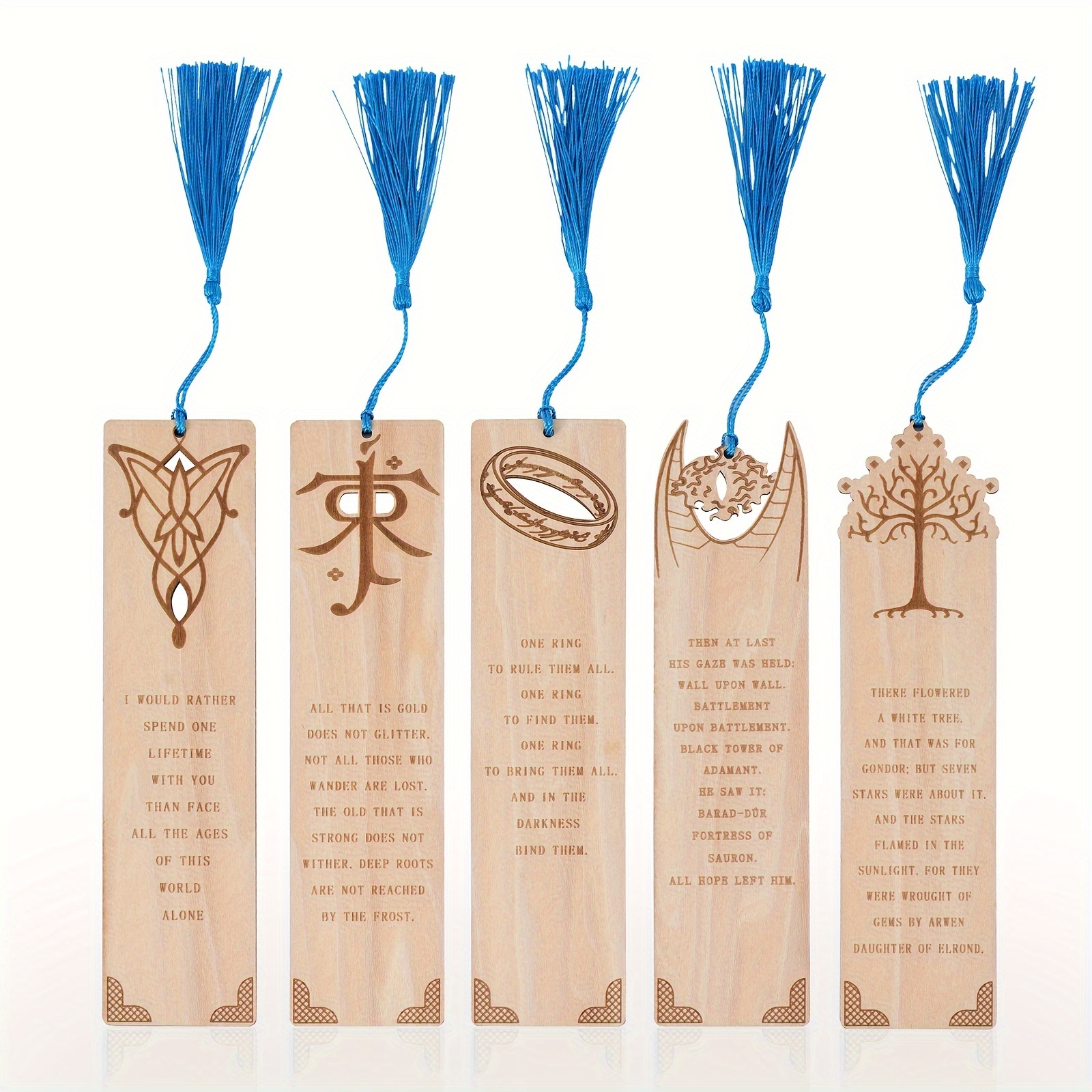 

5 Pieces Bookmark For Men & Women, Lord Of Rings Themed Hobbits Bookmarks Set With Silk Tassel, Markers For Reading (ideal For Gift)