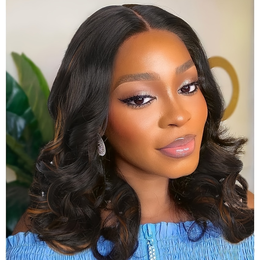 

Women's Short Bob Wig 16 Inch - Loose Wave Synthetic Lace Front, 4x1 Lace Area, High Temperature Fiber, 180% Density, Shoulder Length, Natural Hairline Basics Wigs For All