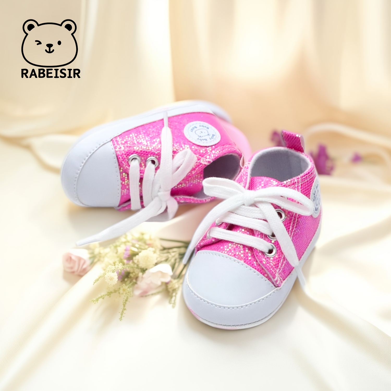 Trendy Comfortable Sequin Sneakers For Baby Boys, Lightweight Non Slip Shoes For Indoor Outdoor Walking, Spring And Autumn