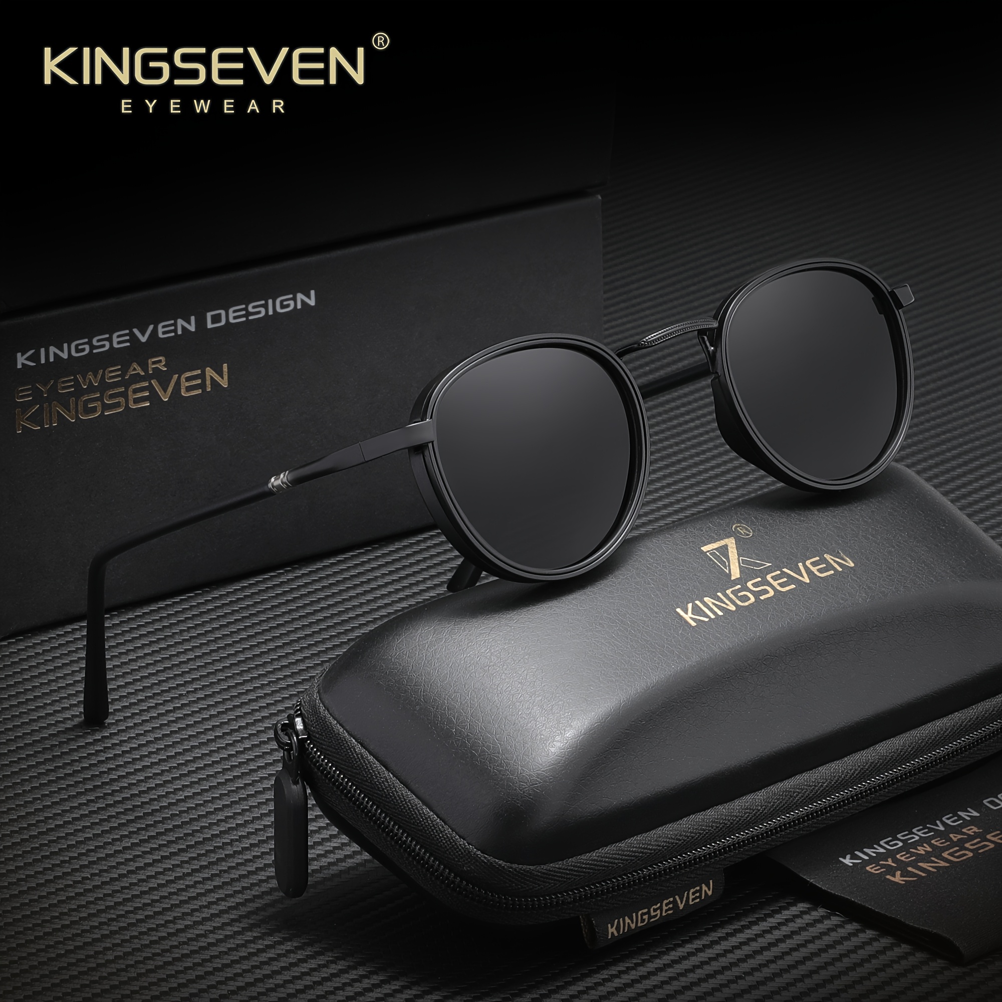 Image of Kingseven Ultra-hot Round Neutral Glasses, With And Quality, Perfectly Fit , And Can Attention For Daily Or Party