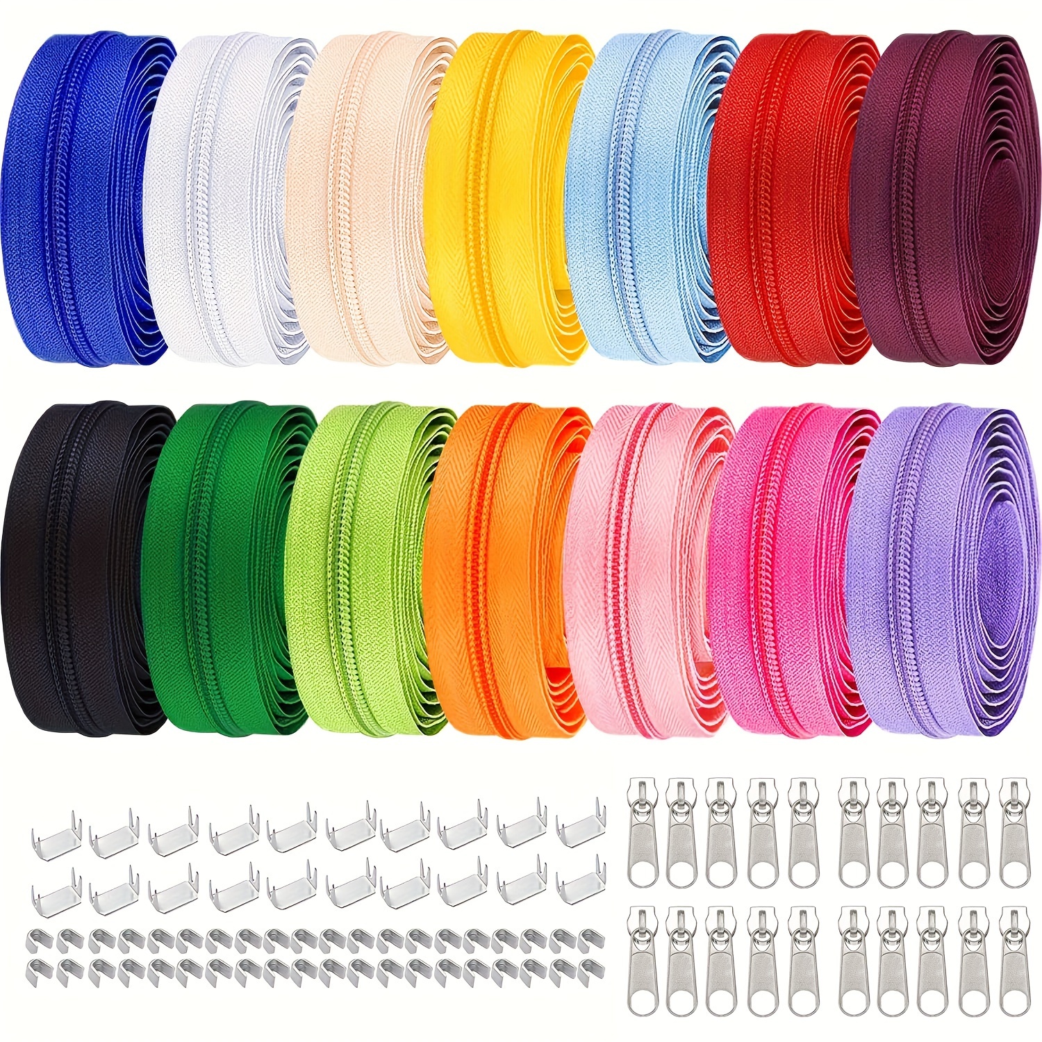 Fermeture éclair De 10 Mètres Avec 20 Tirettes, Fermeture