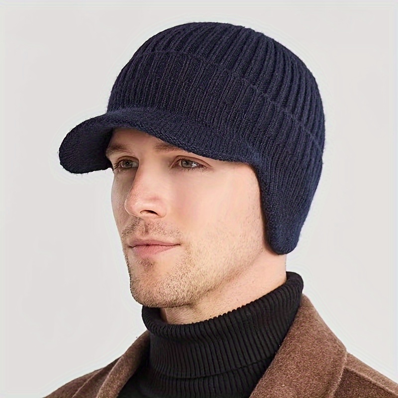 

Pumplux Men' Knit Beanie With Ear Flaps - Warm, Windproof & Stylish For Winter Outdoor Activities, Pumplux