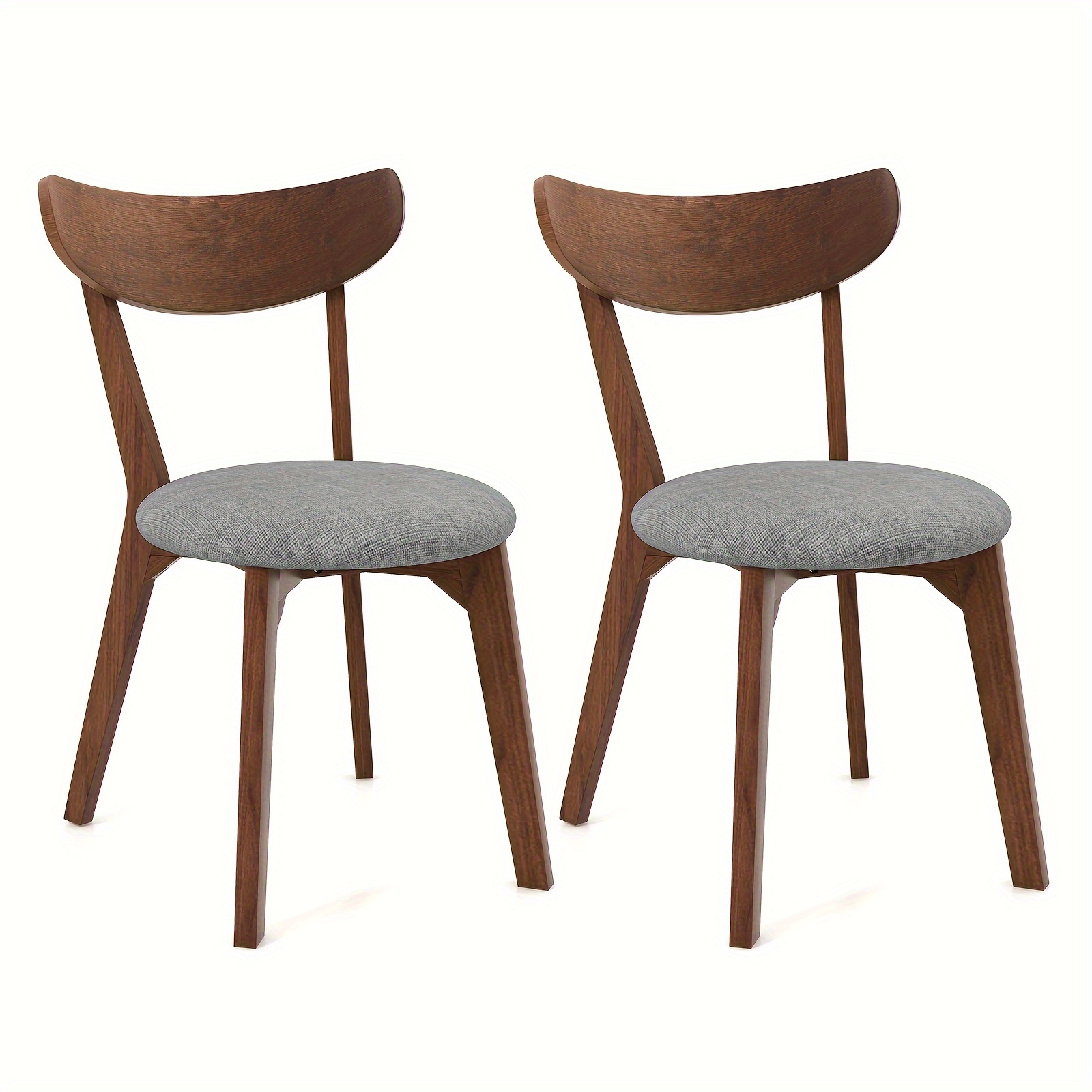 TEMU Costway 2pcs Chaise de salle à manger Rembourrée avec Courbé et Pieds en Bois