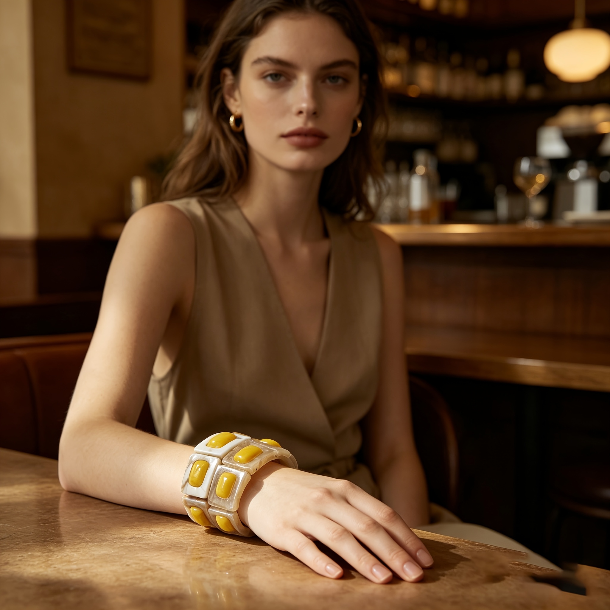 Classic Block Bracelet, Multi-Element Spliced Design, Versatile