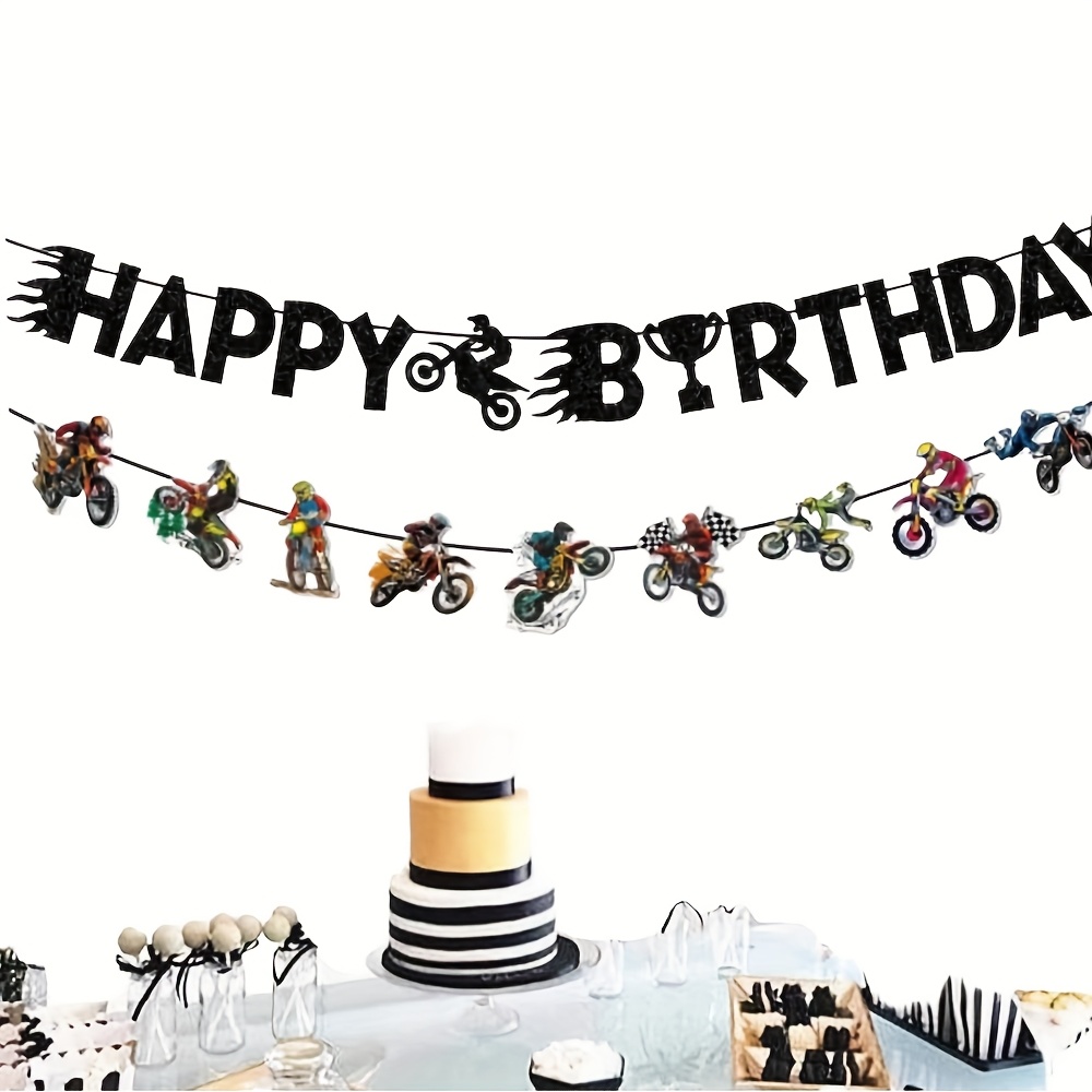 23 Motorcycle-themed Birthday Party Banners Are Suitable For Birthday Celebrations, An Atmosphere For