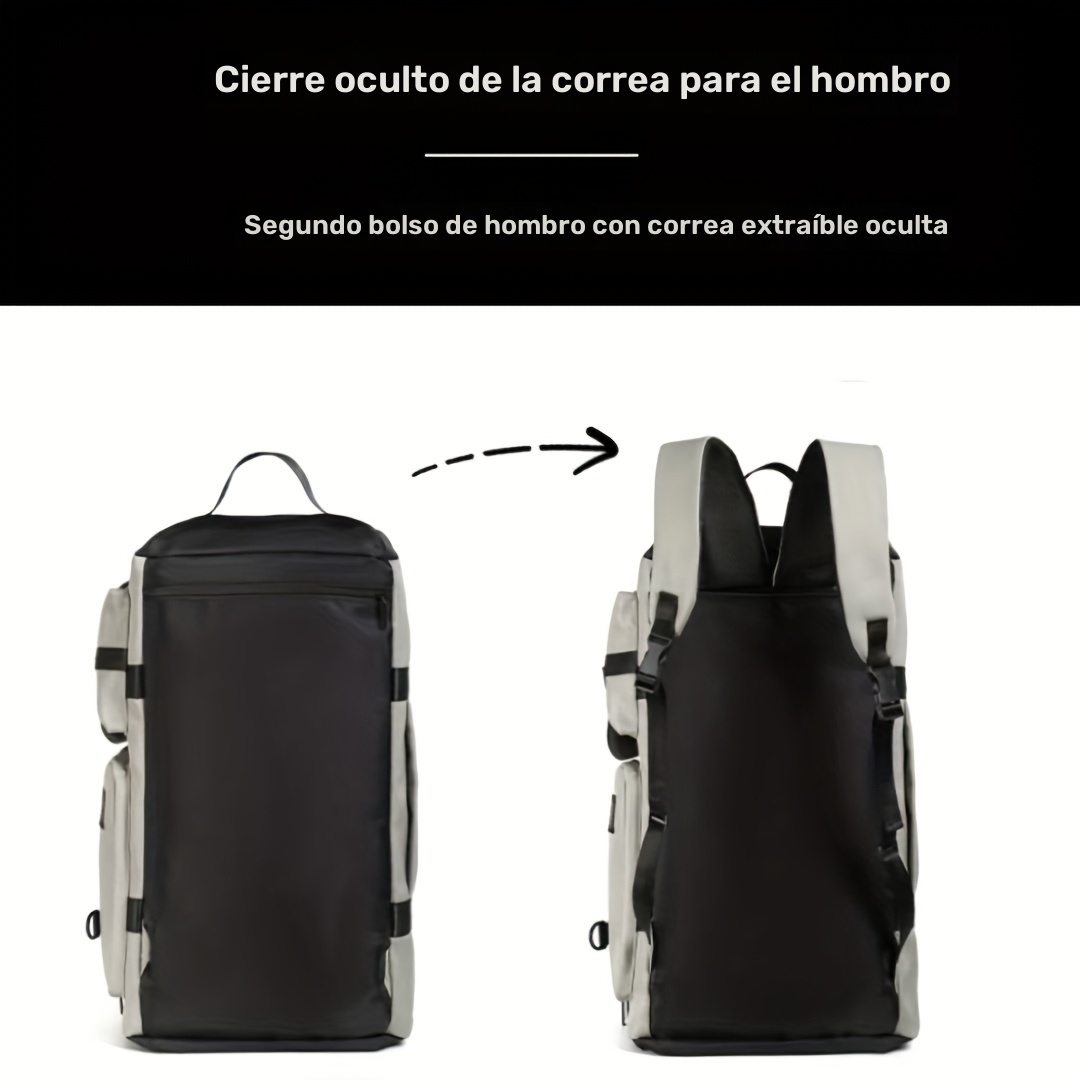 Moqueta de Viaje Multicolor, Mochila Deportiva Unisex para Hombres y Mujeres con Compartimento Independiente para Zapatos, Bolso de Equipaje Multipropósito para Parejas en Vacaciones, Convertible para Uso como Bandolera o de Mano - Imagen 12