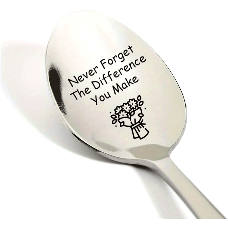 

Inspirational Engraved Coffee & Espresso Spoon - Stainless Steel, Printed Pattern, " You Make" - For Teachers, Coworkers, And Retirees - Perfect Thank-you Gift