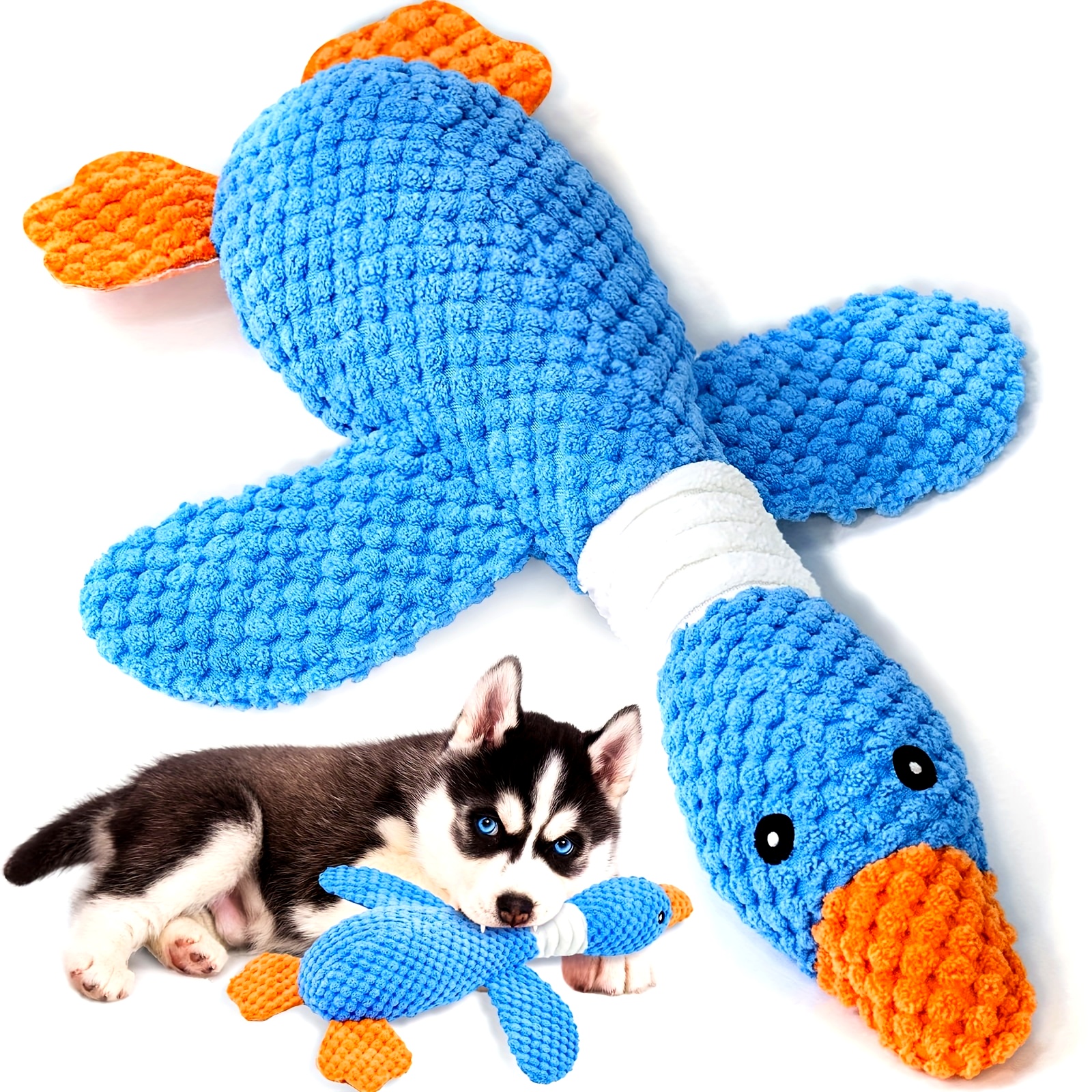 

1pc Plush Goose-shaped Dog Toy, -resistant Canvas Fabric, Pattern, Ideal For All Breed Sizes, Interactive Fun And Oral Health