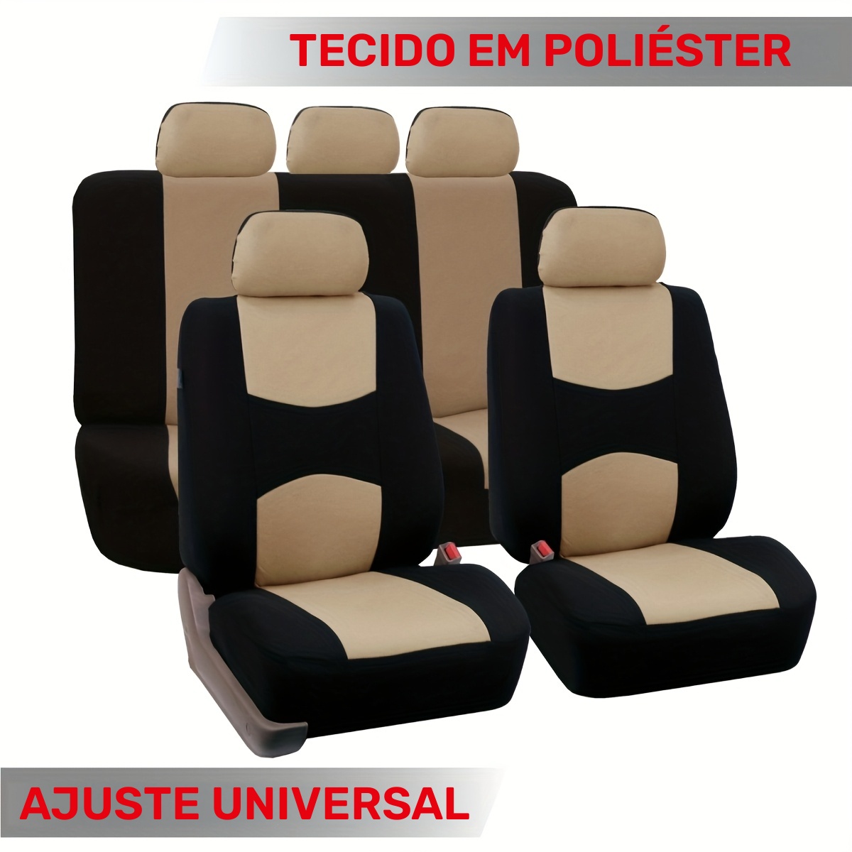 Capas de Assento de Carro em Poliéster Resistente Universal