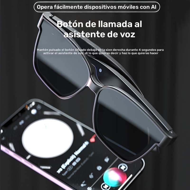 Gafas inteligentes con lentes de oscurecimiento automático, se convierten en gafas de moda bajo la luz solar, micrófono y altavoz integrados, llamadas en alta definición y calidad de audio HiFi, ideales para deportes, manejo, pesca y uso diario en casa, preferidas por hombres y mujeres, perfectas como regalo en días festivos - Imagen 6