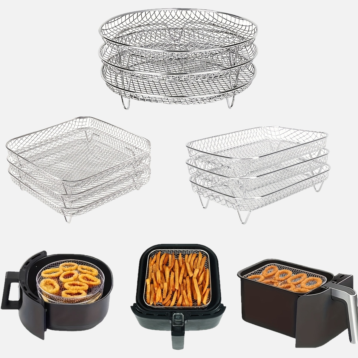 Трислоен комплект за въздушен фритюрник от неръждаема стомана