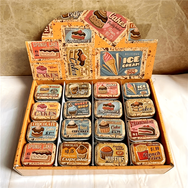 16 32 retro dessert mini tin boxes portable small boxes suitable for wedding gifts mothers day christmas etc 0