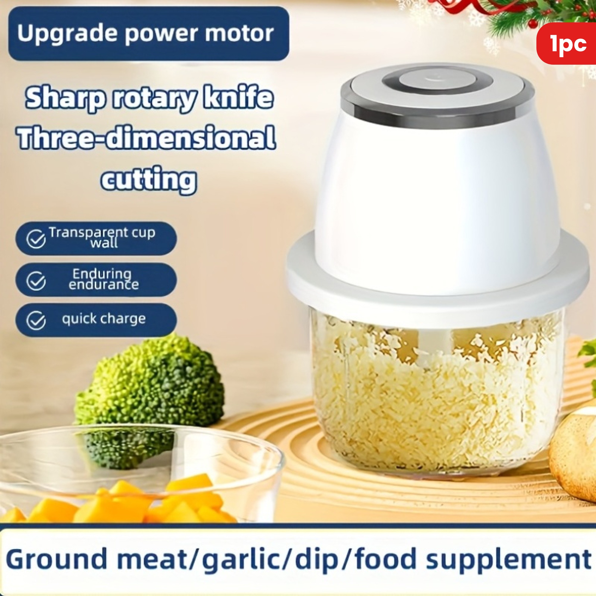 1pc electric garlic beater multifunctional mincer healthy material three layer knife post usb charging multi purpose machine detachable cleaning suitable for making seasoning dip     etc Product details 1
