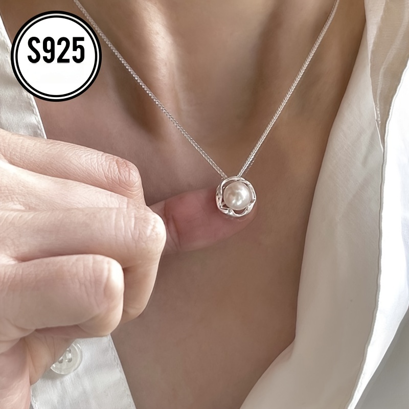 925 Silver Geometric Collarbone Chain French Style Couple Gift