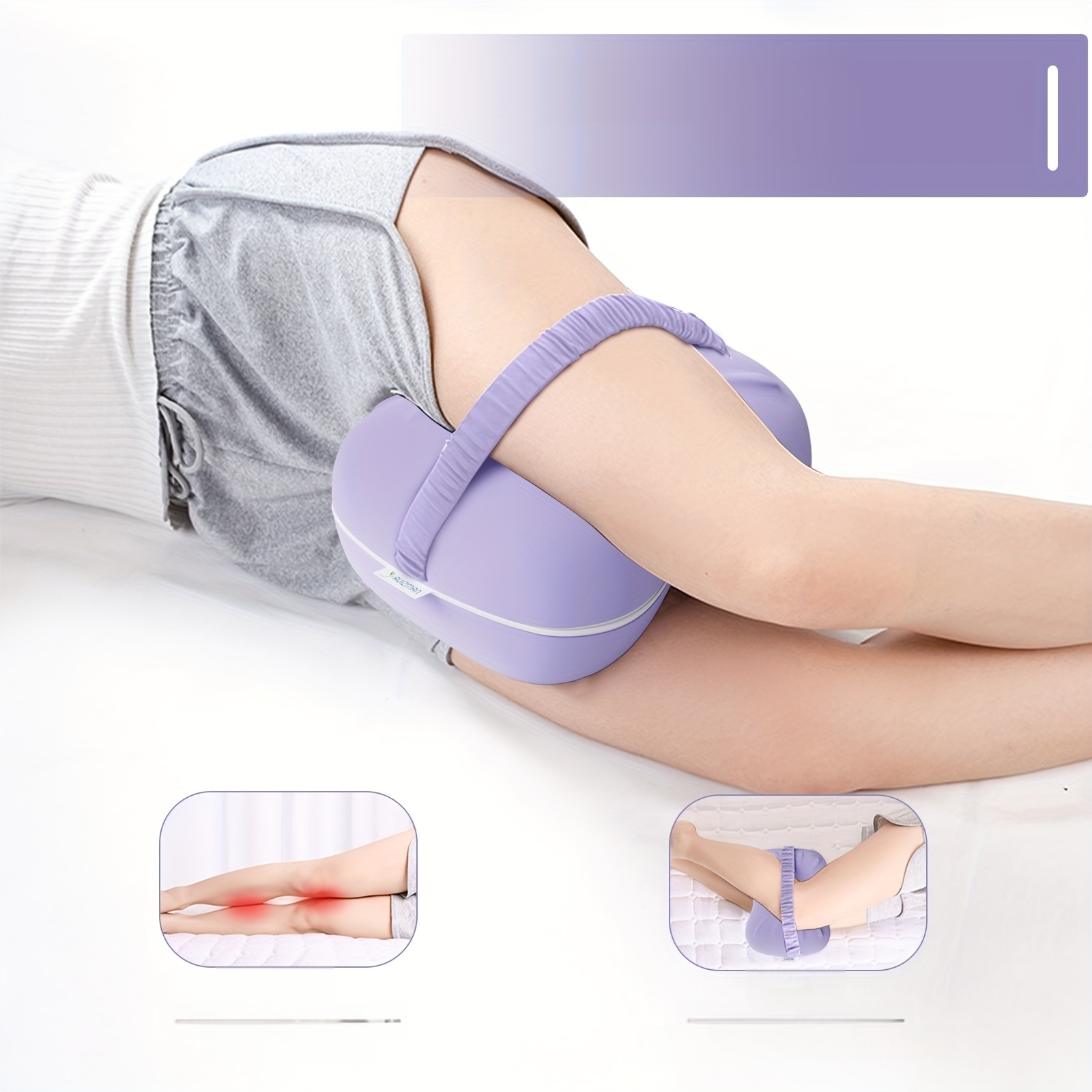 1pc leg and knee support pillow machine washable hypoallergenic medium soft firmness removable cover nylon and spandex cover mixed color details 1