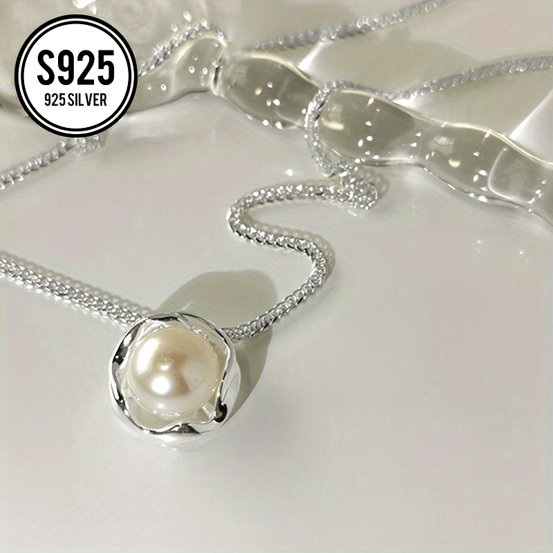 925 Silver Geometric Collarbone Chain French Style Couple Gift