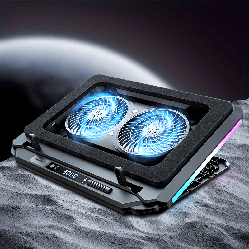  gaming laptop cooling pad with dual powerful fans adjustable sealed foam design for fast cooling of 14 21 laptops details 1