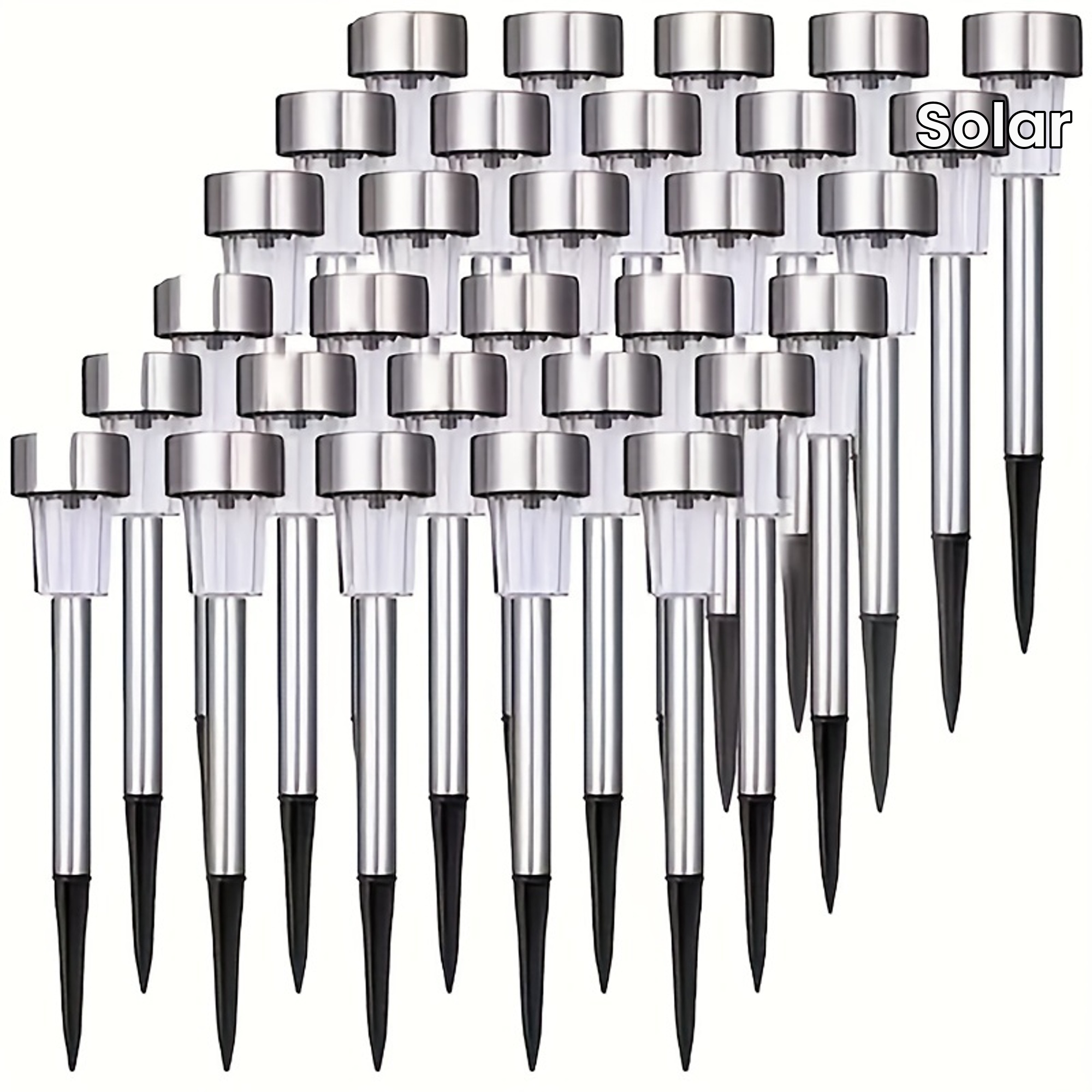 10pcs solar led lights solar outdoor led stainless steel stick lights solar landscape decorative lights suitable for courtyards lawns   decks driveways and gardens holiday parties garden sidewalk decoration