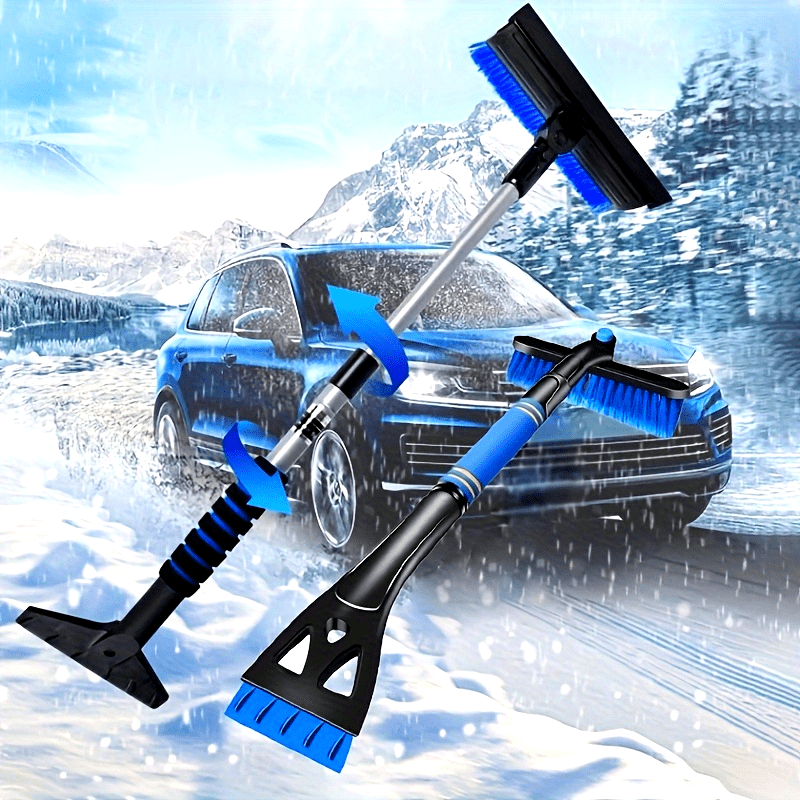 

1pc 3in 1 Retractable Car Snow Shovel Scraper - Abs Material, No Electricity Required, Suitable For Winter Defrosting And