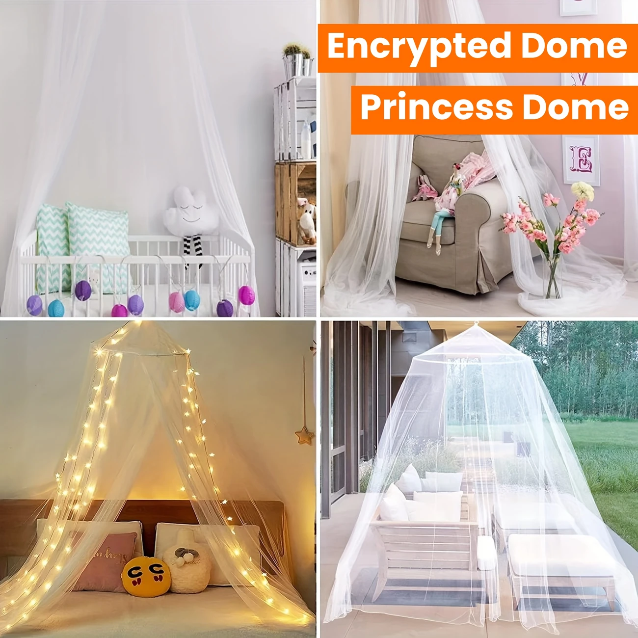 1pc dome mosquito net bed canopy for room decor princess dome mosquito netting for single to adult size beds bedroom use details 12