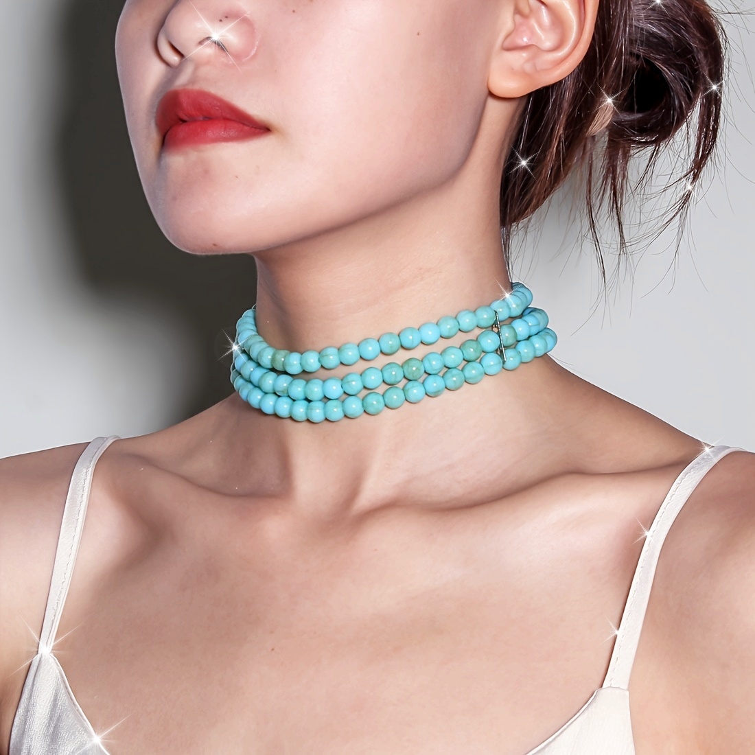 Boho 3 Layered Pendant Choker Necklace, Versatile Style