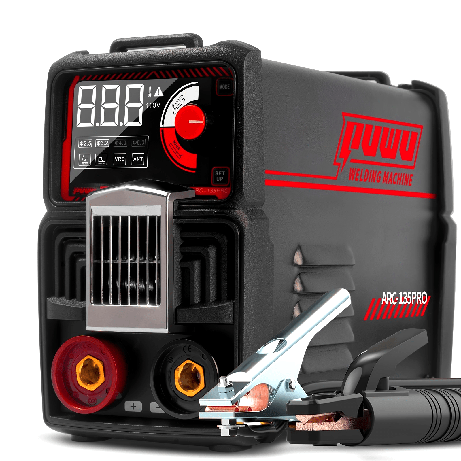 [135A 2-in-1 TIG Welder] 2-in-1 135A Stick/Lift TIG Welder | DC Inverter Welder With LCD Digital, Thermal Protection, Electrodes, Hot Start Portable MMA Arc/Lift TIG Welder 110V