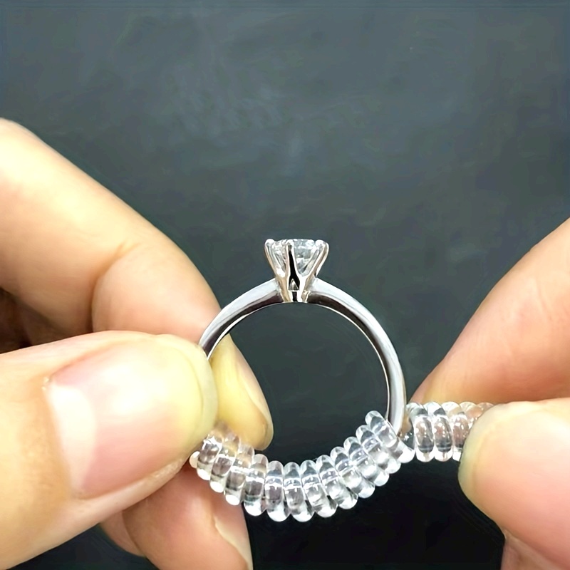 5pcs Transparent Ring Size Adjuster, Invisible Ring Reducer Tightener,  Clear Ring Guard Fit for Jewelry Rings, Shoes and Watches, Flexible Ring Size Resizer, Practical Jewelry Accessories for Loose Rings