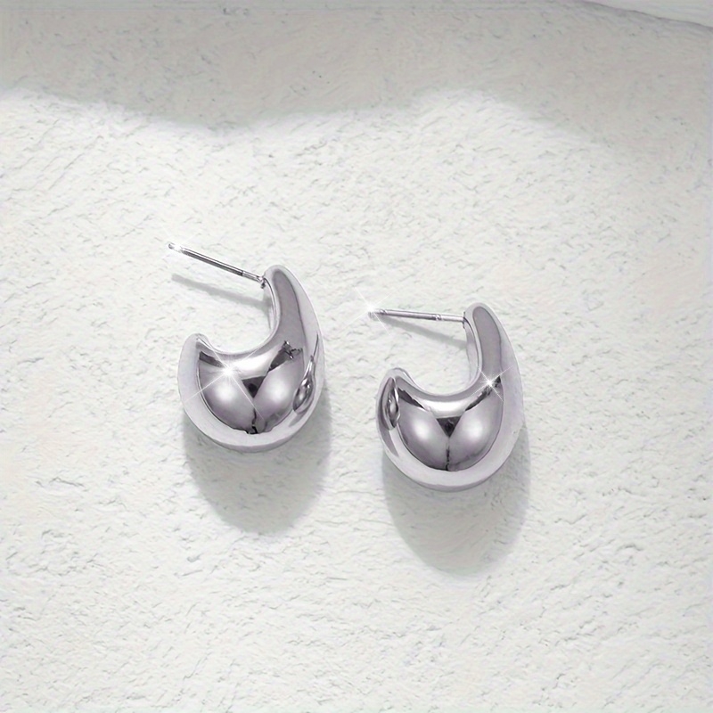 Cold Tone Golden Water Drop Earrings for Various Occasions