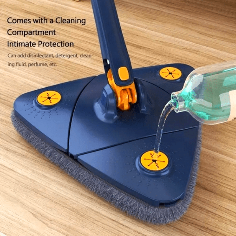 

Mop With Extendable Metal And Plastic Handle, 360-degree Rotating Head, 3 Washable Pads, With Cleaning Compartment And Lid, For Living Room, Bedroom, Bathroom - Home Cleaning Supplies