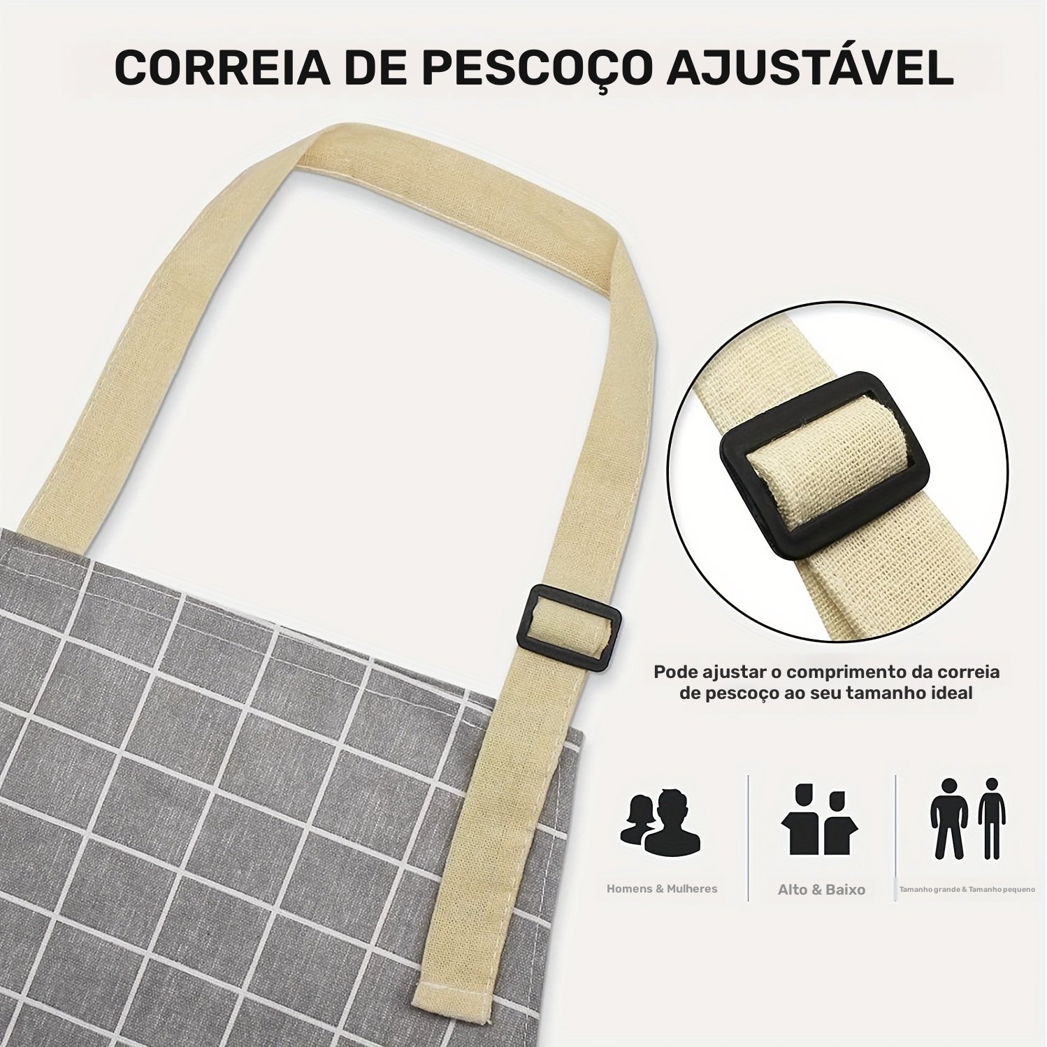 Conjunto de 2 aventais femininos com bolsos 4