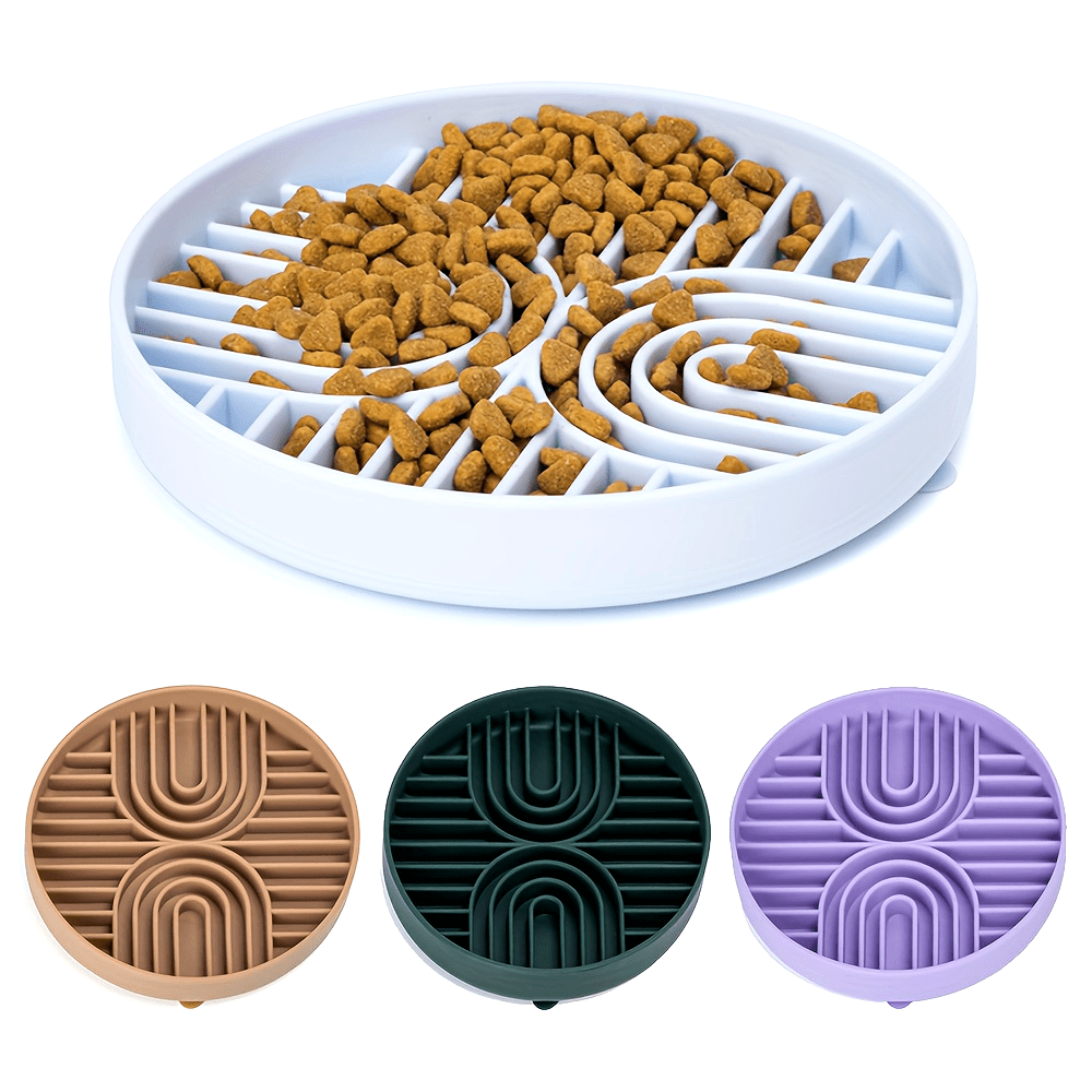 1pc Pet Zone Silicone Dog Bowl Slow Feeder - Non-Slip,, Heat-Resistant, Dishwasher Safe - Ideal for 1-3 Cups of Food, Treats, and Water - Helps Reduce Boredom and Anxiety in Dogs