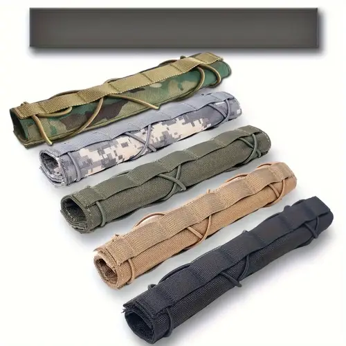 2pcs adjustable covers with molle system 8 66 x 5 51 durable 500d nylon suppressor covers for hunting shooting travel and climbing camouflage solid colors green gray black tan gear accessory adjustable strap design