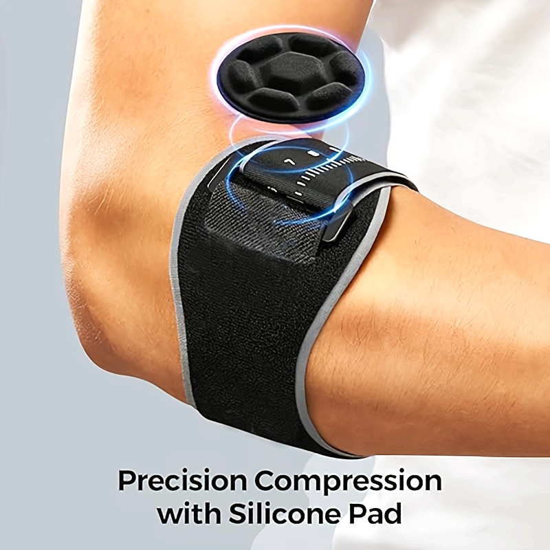 Golf and Tennis Elbow Sleeve - with Removable Pressure Massage Pad, Unisex Adjustable Tennis Elbow Brace, Comfortable High Golf Elbow Support, Black Breathable Arm Stabilizer