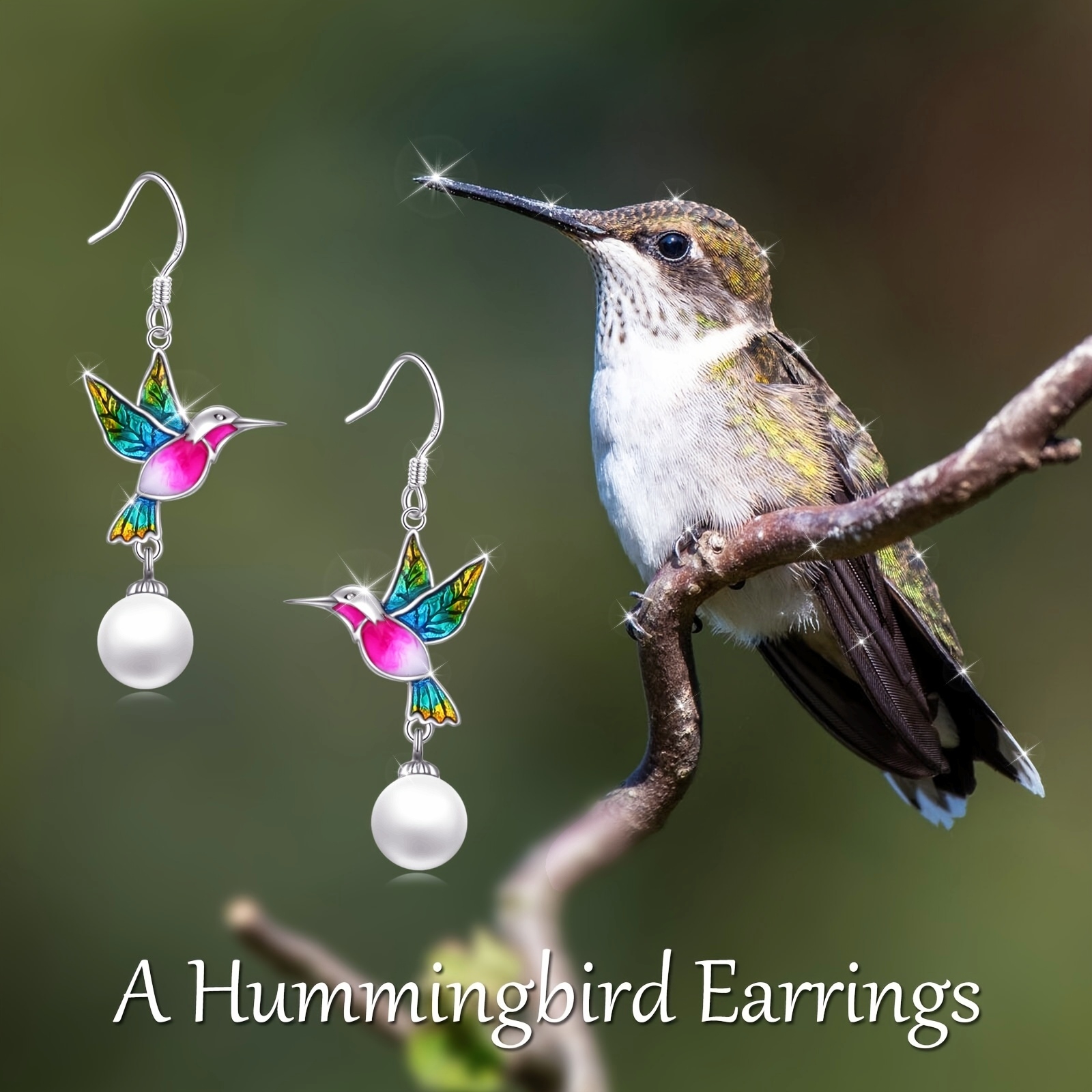 hummingbird earrings gifts for her women 925 sterling silvery hummingbird dangle earrings jewelry christmas gifts for women teen Product details 1