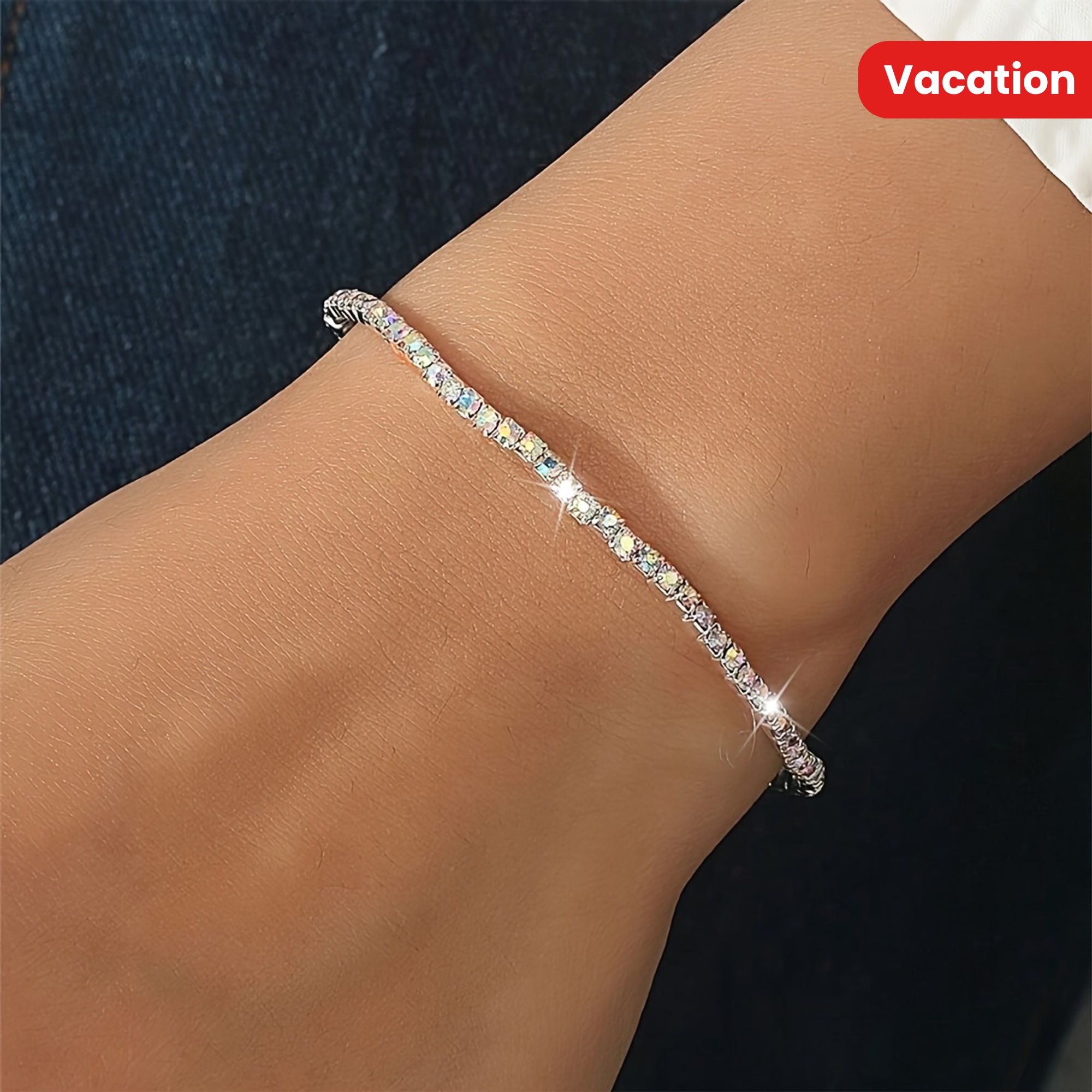 Ultra Thin Rhinestone Tennis Chain Women's Bracelet