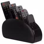 Remote Control Holder with 5 Compartments - Black Faux Leather Remote Caddy for TV, DVD, Blu-Ray, Media Player, And Heater Control, Independent Storage, Desk & Drawer Organizer for Home Storag, Desk & Drawer Organizer for Home StorageOpen in new tab.
