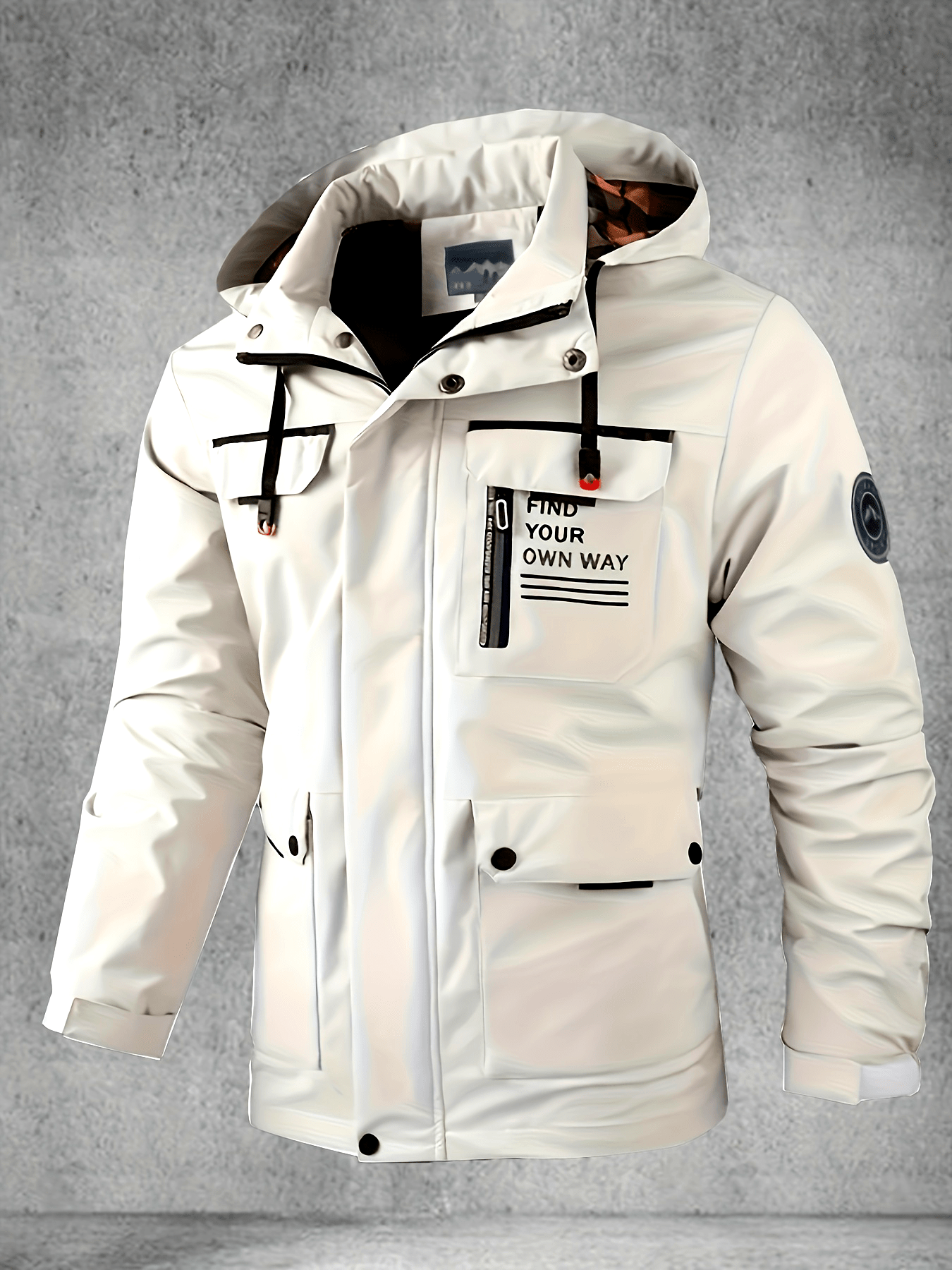 Erkekler için Yumuşak Kabuklu Ceket, Bahar ve Sonbahar için Çok Cepli Kapüşonlu Mont, Yürüyüş ve Kamp için Su Geçirmez ve Rüzgar Geçirmez Dış Ceket