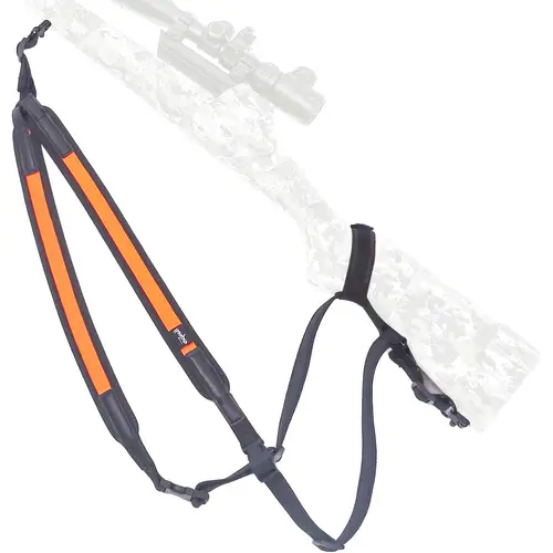 gun sling universal fluorescent orange double shoulder backpack strap adjustable neoprene harness for hunting outdoors