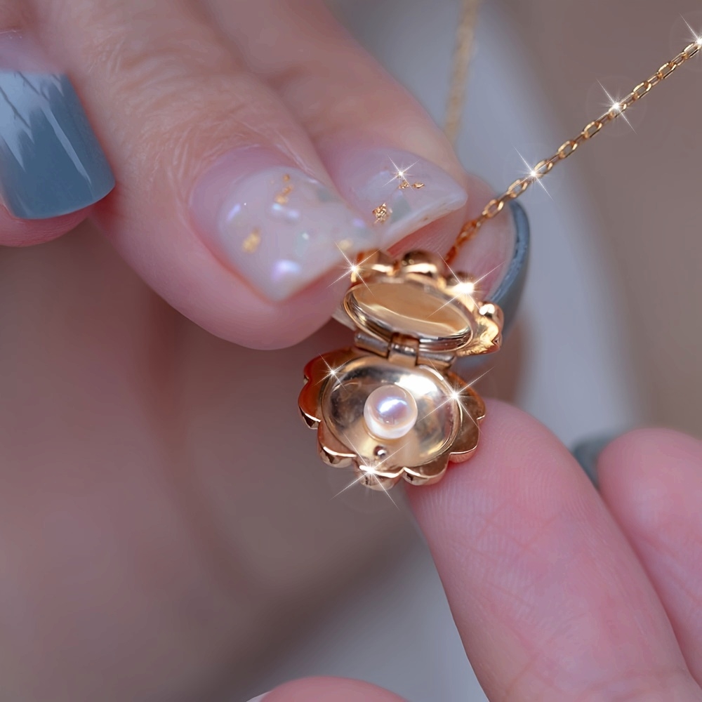 pendant necklace elegant shell design copper daily - Temu