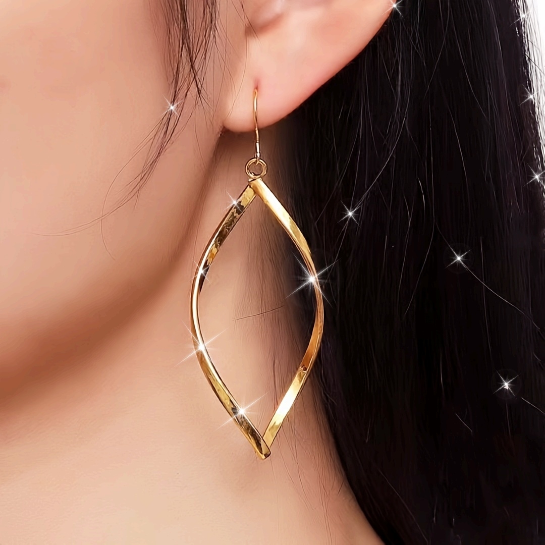 Bold Twisted Wave Dangle Earrings for Parties