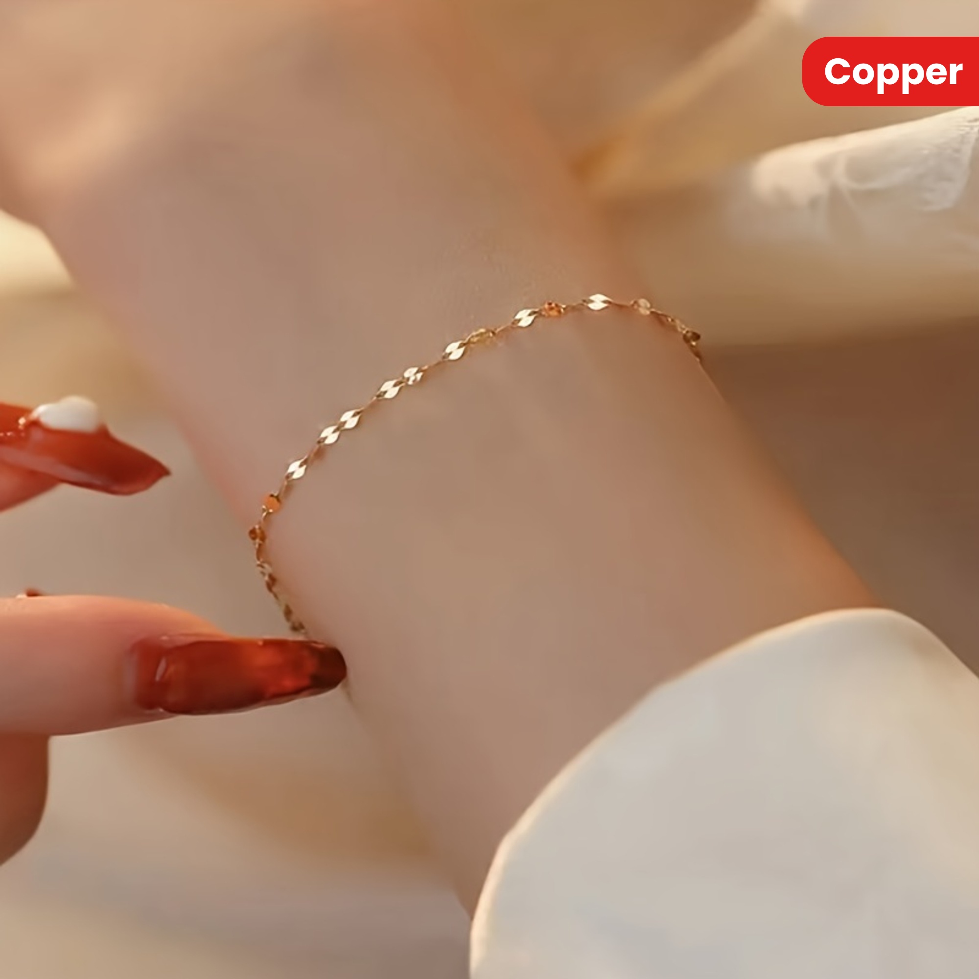 Boho Vintage Lip Chain Bracelet for Casual Attire