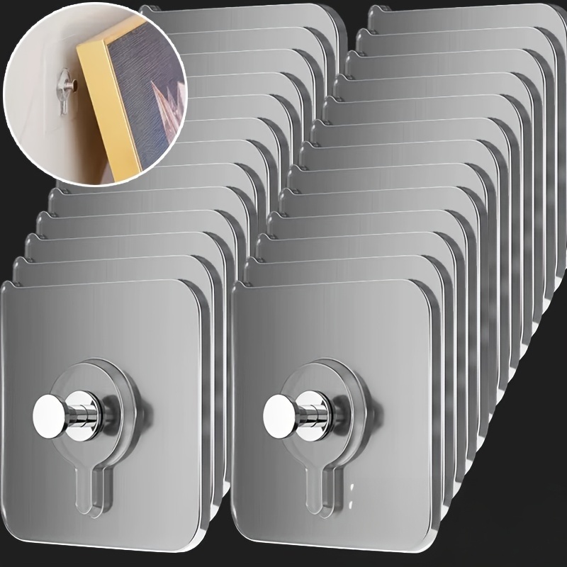 16pcs heavy duty no drill wall hooks   installation waterproof bathroom kitchen hooks with strong   backing   removal for pictures posters clocks towels keys ideal for renters   damagefree hanging minimalist hook design utility hooks   hook for wall wall hook   wall hook hanging bathroom accessories kitchen accessories