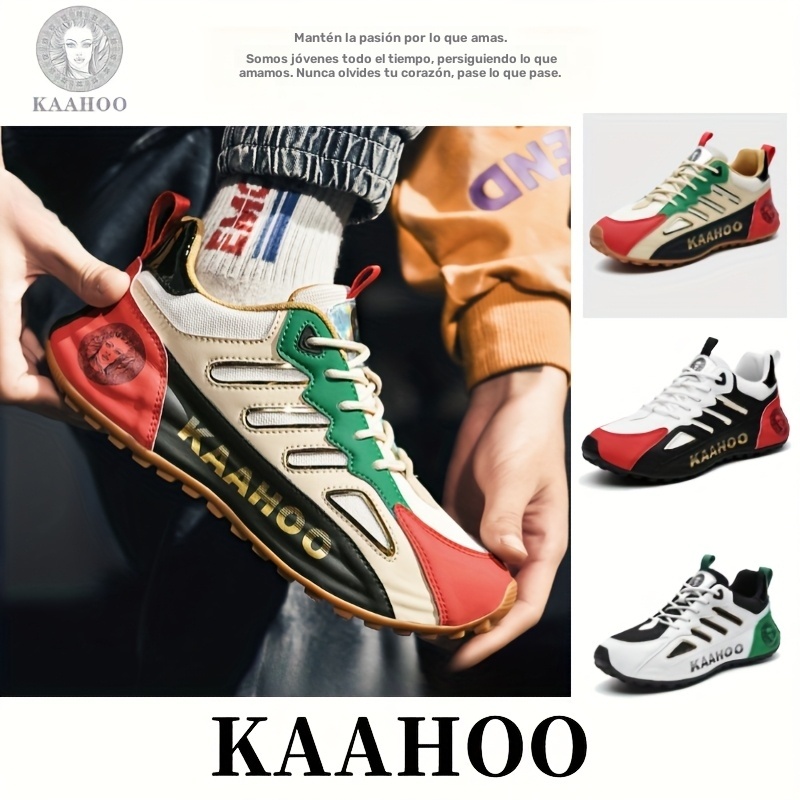 Tenis casuales para hombre KAAHOO: suela de goma de alta calidad, tela transpirable y diseño elegante para un uso cómodo diario