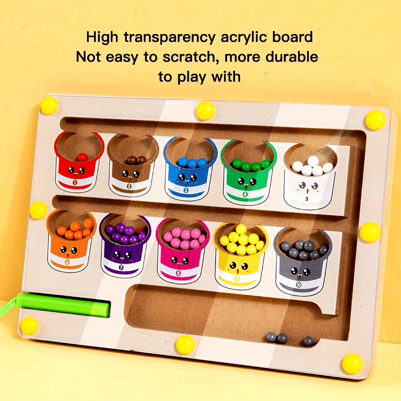 Ahşap Boncuk Labirenti - Renkli Düşünme Becerilerini Geliştirici, Genç Öğreniciler İçin İdeal, Noel & Doğum Günü Hediyesi Uygun